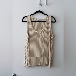 Old Navy Off White and Mustard Striped Tank